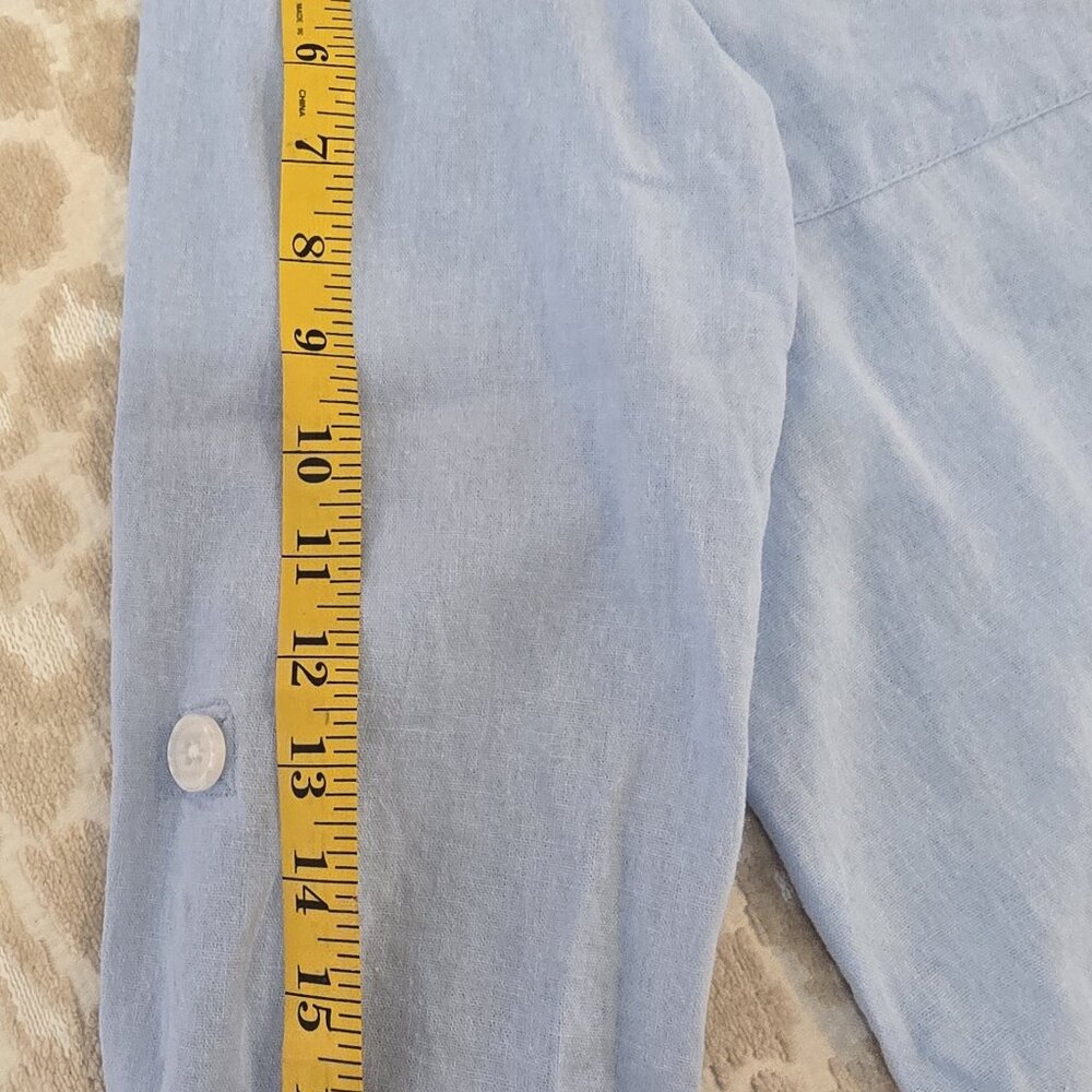 Jones NY Women's Light Blue Button-Up Shirt XS  3/4 Sleeve Cotton Blend Casual - Picture 13 of 13